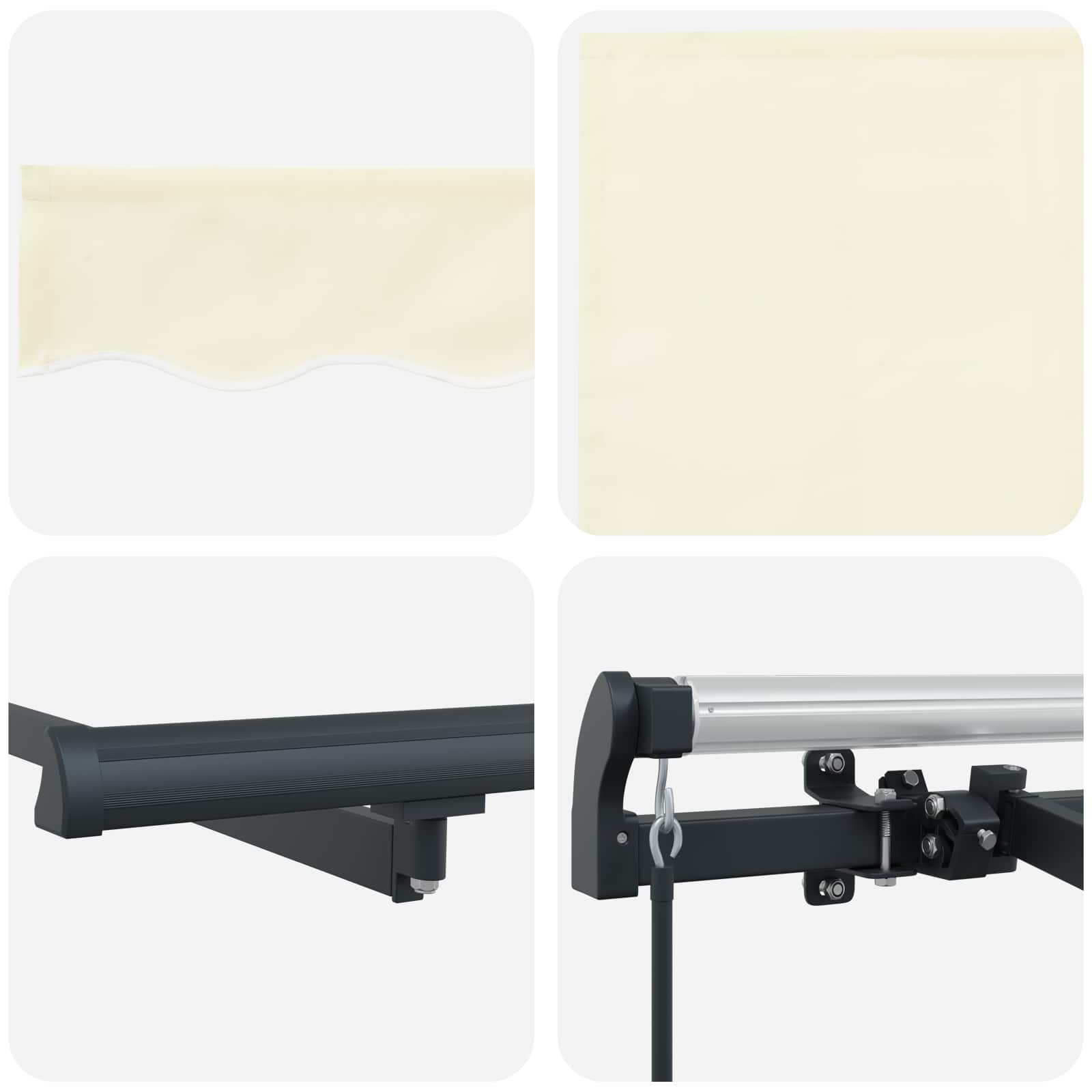 Tenda retrattile Crema 300 x 200 cm Poliestere e Alluminio