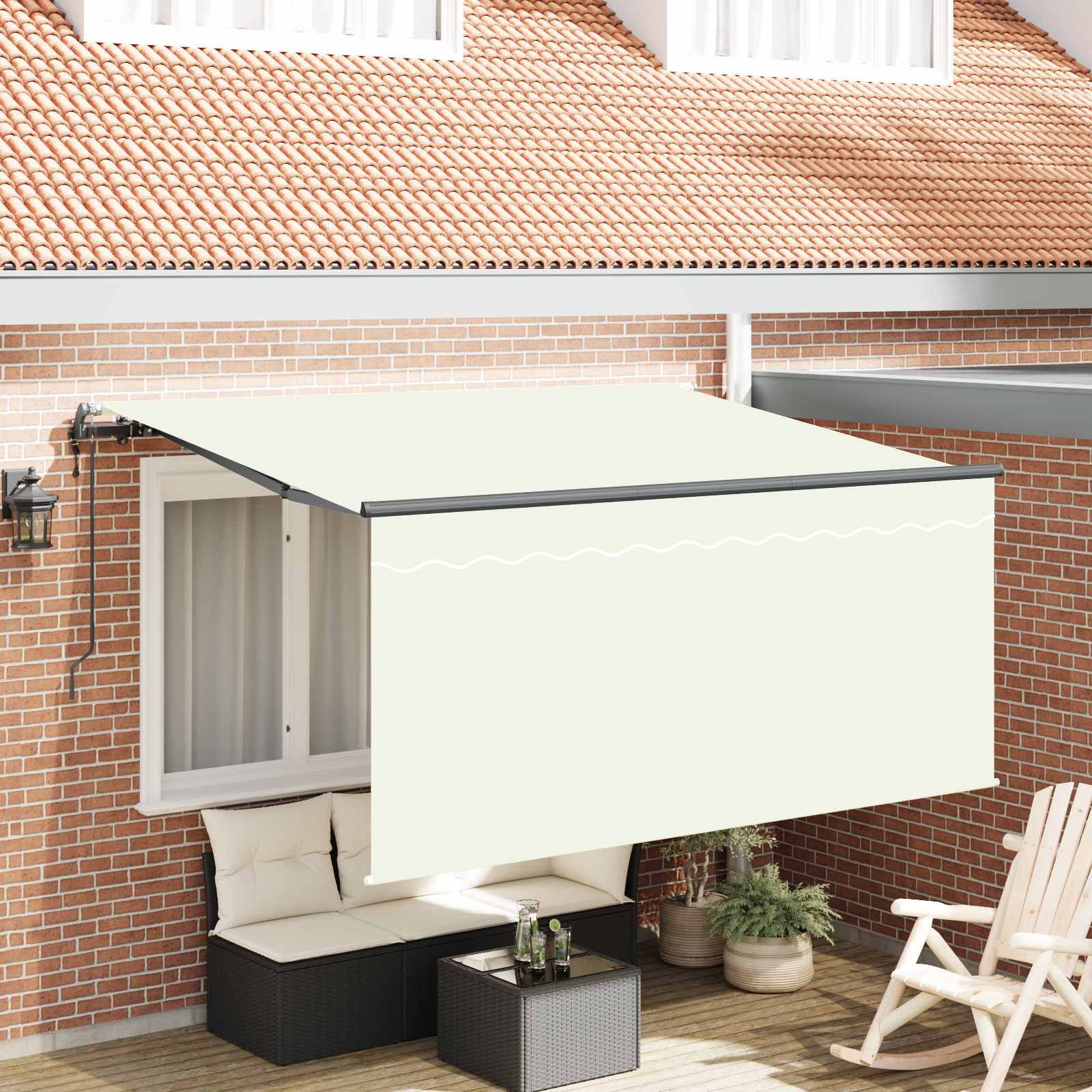 Tenda retrattile Crema 300 x 200 cm Tessuto