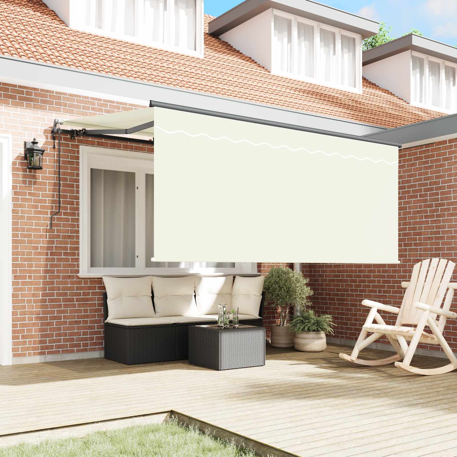 Tenda retrattile Crema 300 x 200 cm Tessuto