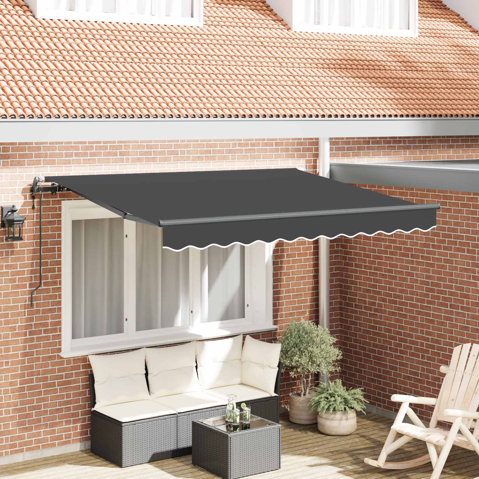 Tenda retrattile Antracite 300 x 200 cm Tessuto