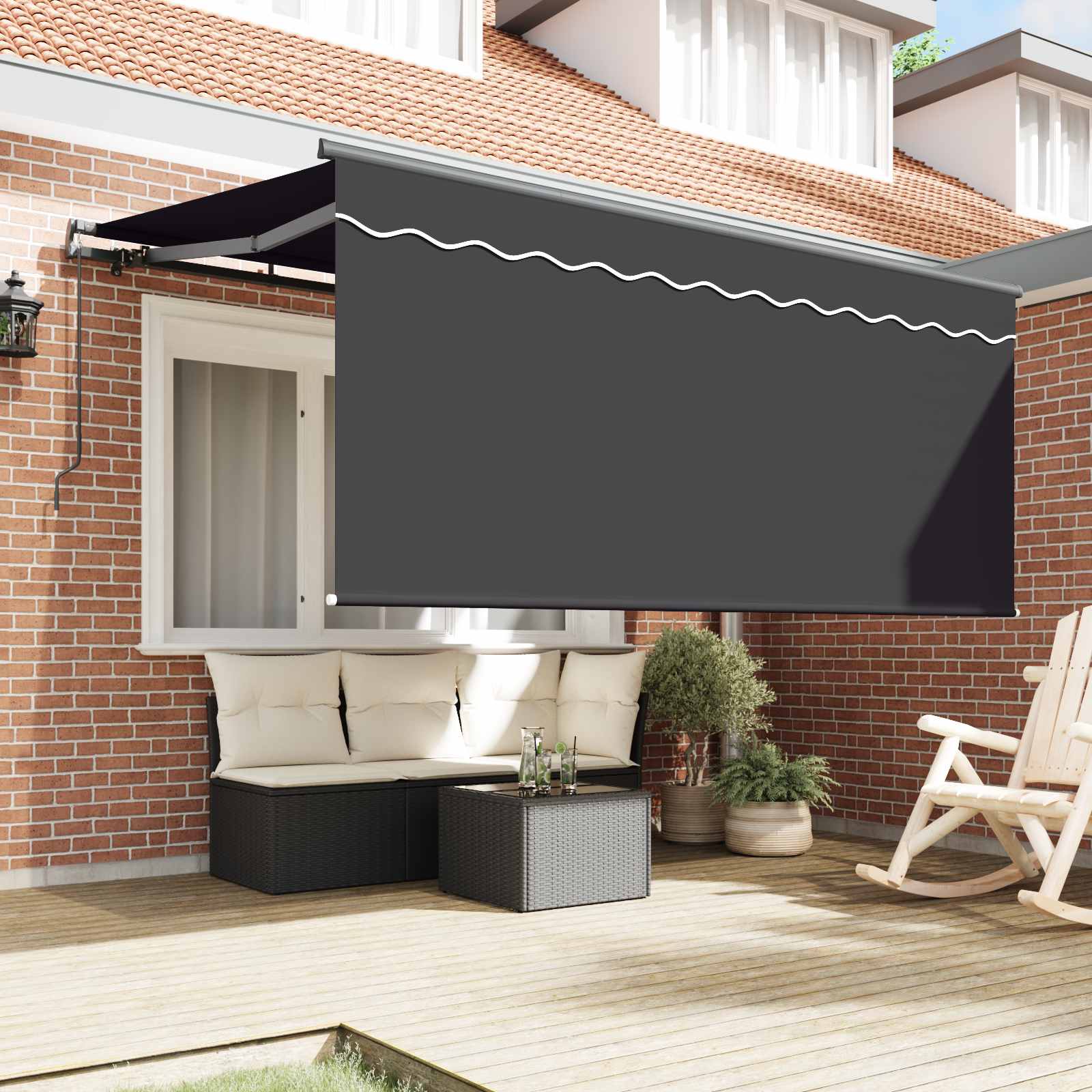 Tenda retrattile Antracite 300 x 200 cm Tessuto