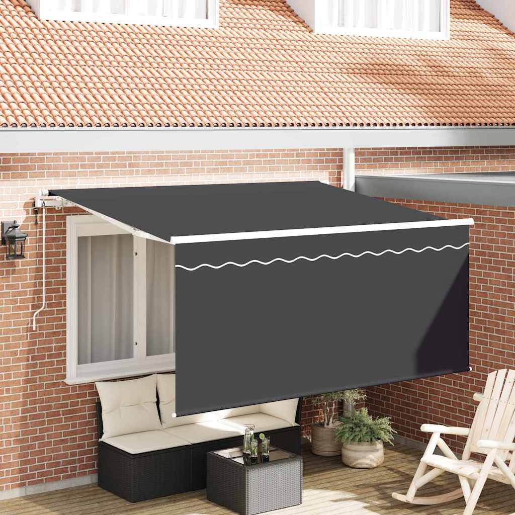 Tenda retrattile Antracite 300 x 200 cm Poliestere e Alluminio