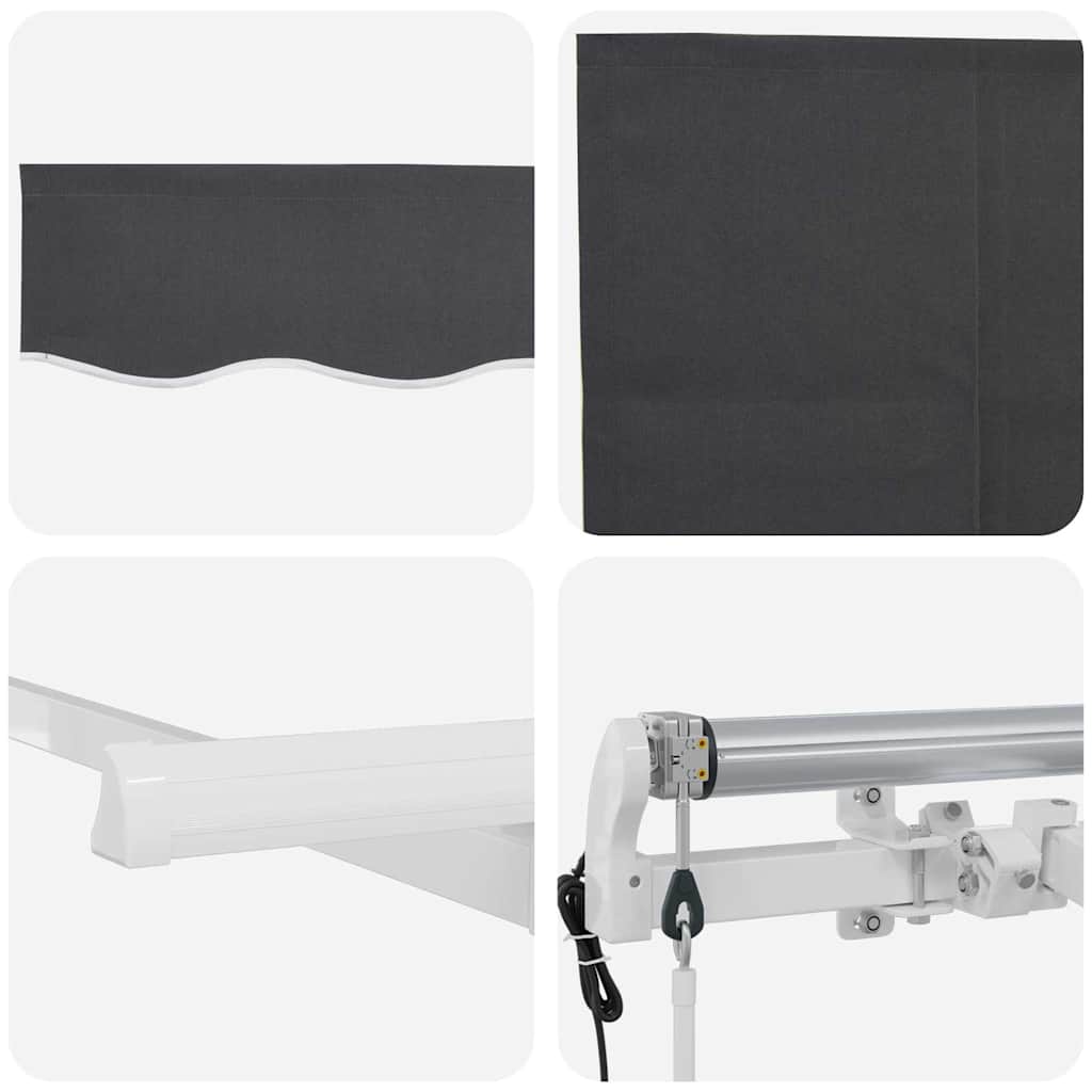 Tenda retrattile Antracite 300 x 200 cm Poliestere e Alluminio