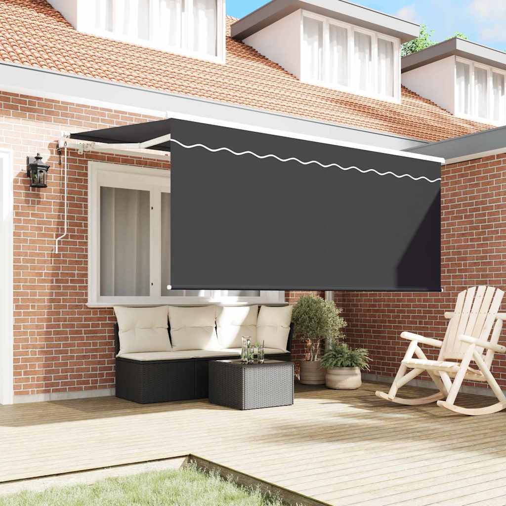 Tenda retrattile Antracite 300 x 200 cm Poliestere e Alluminio