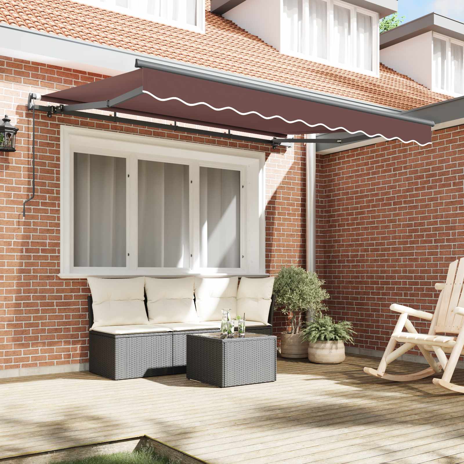 Tenda retrattile Marrone 300 x 200 cm Tessuto