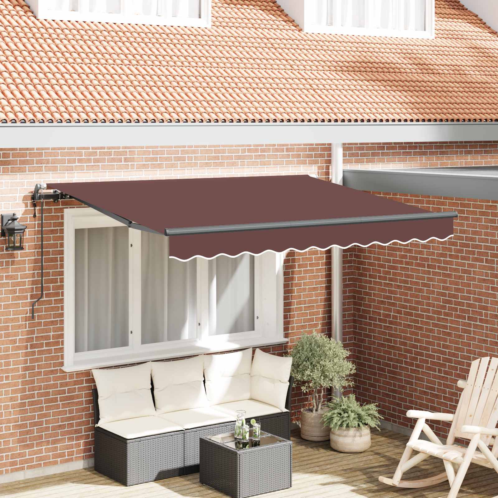 Tenda retrattile Marrone 300 x 200 cm Tessuto