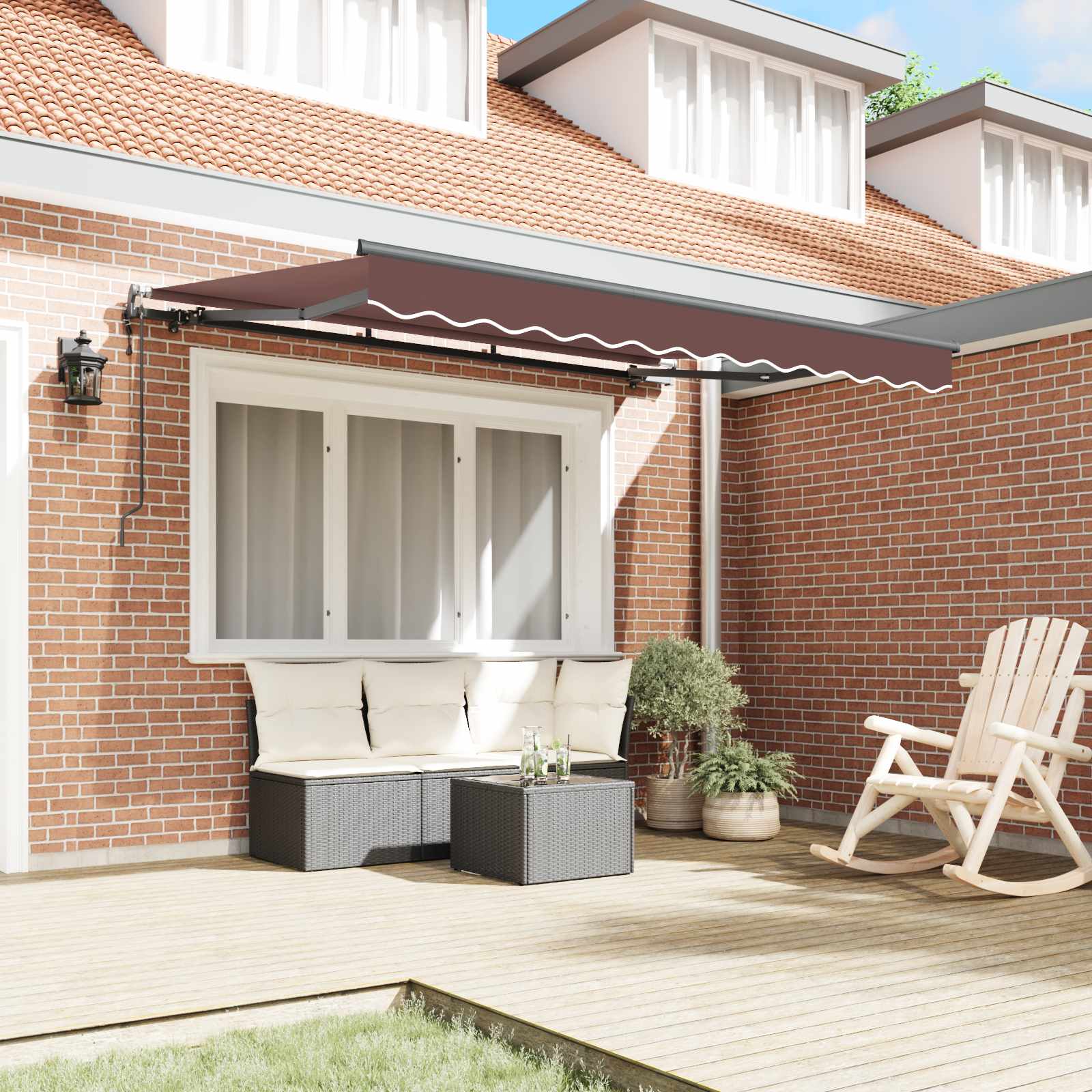 Tenda retrattile Marrone 300 x 200 cm Tessuto