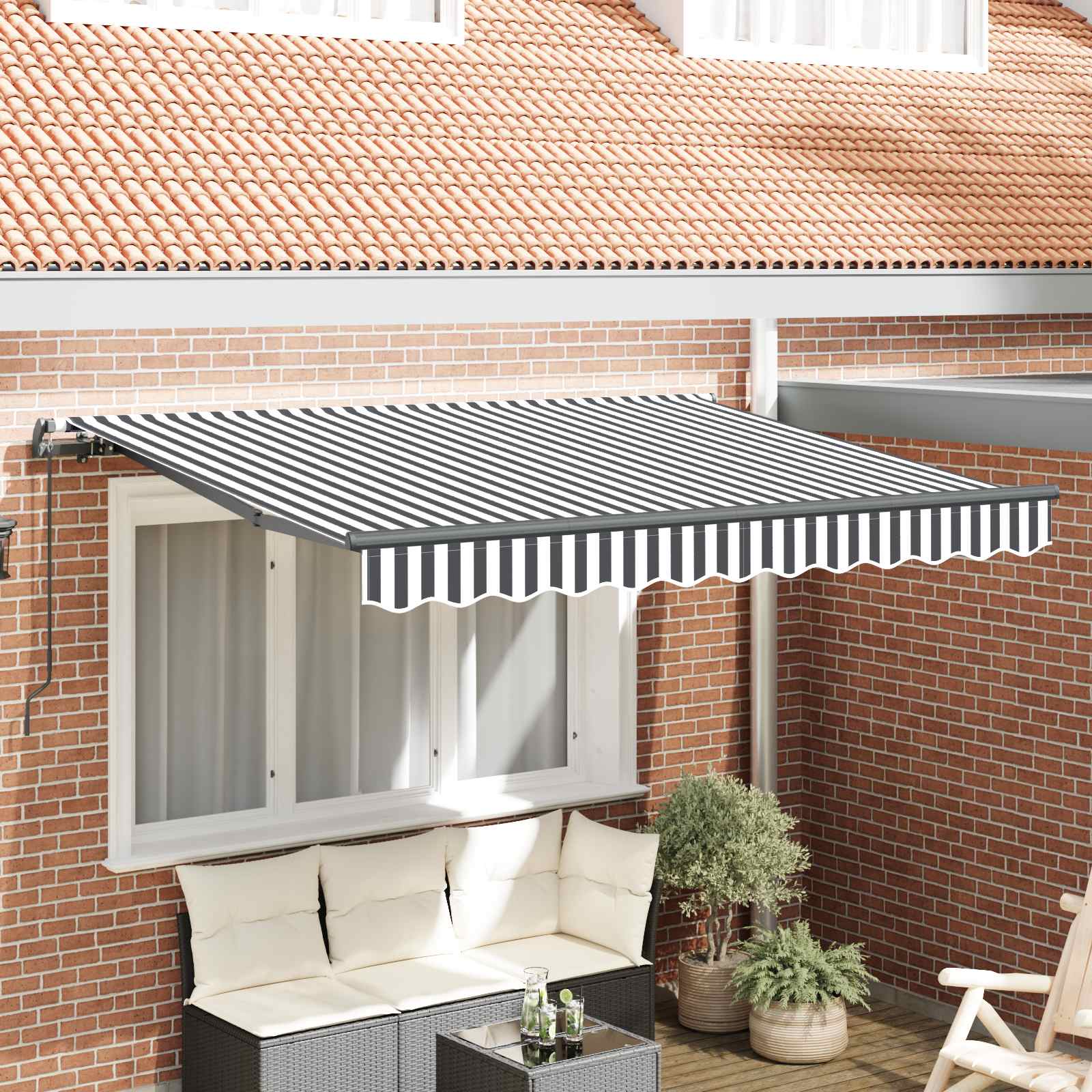 Tenda retrattile Antracite 300 x 200 cm Tessuto