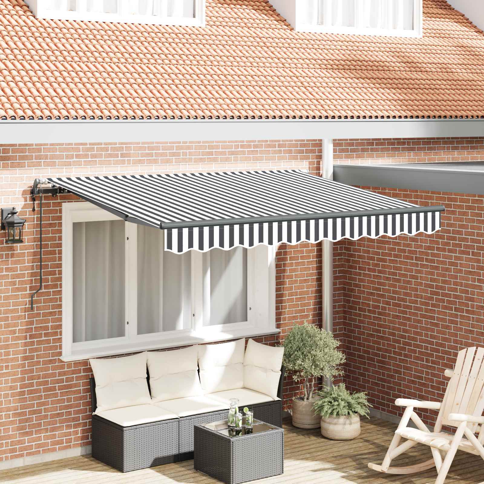 Tenda retrattile Antracite 300 x 200 cm Tessuto