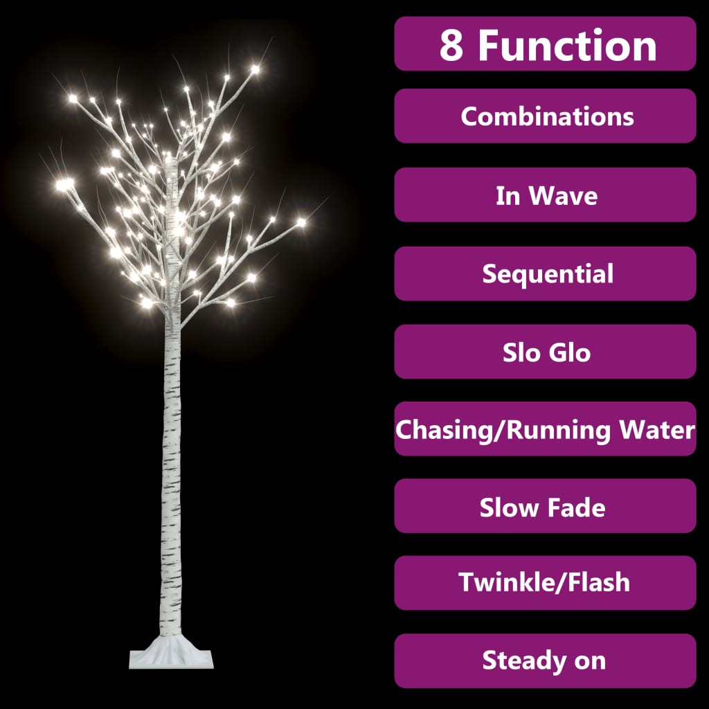Albero Natale 156 LED 1,5m Salice Bianco Freddo Interno Esterno