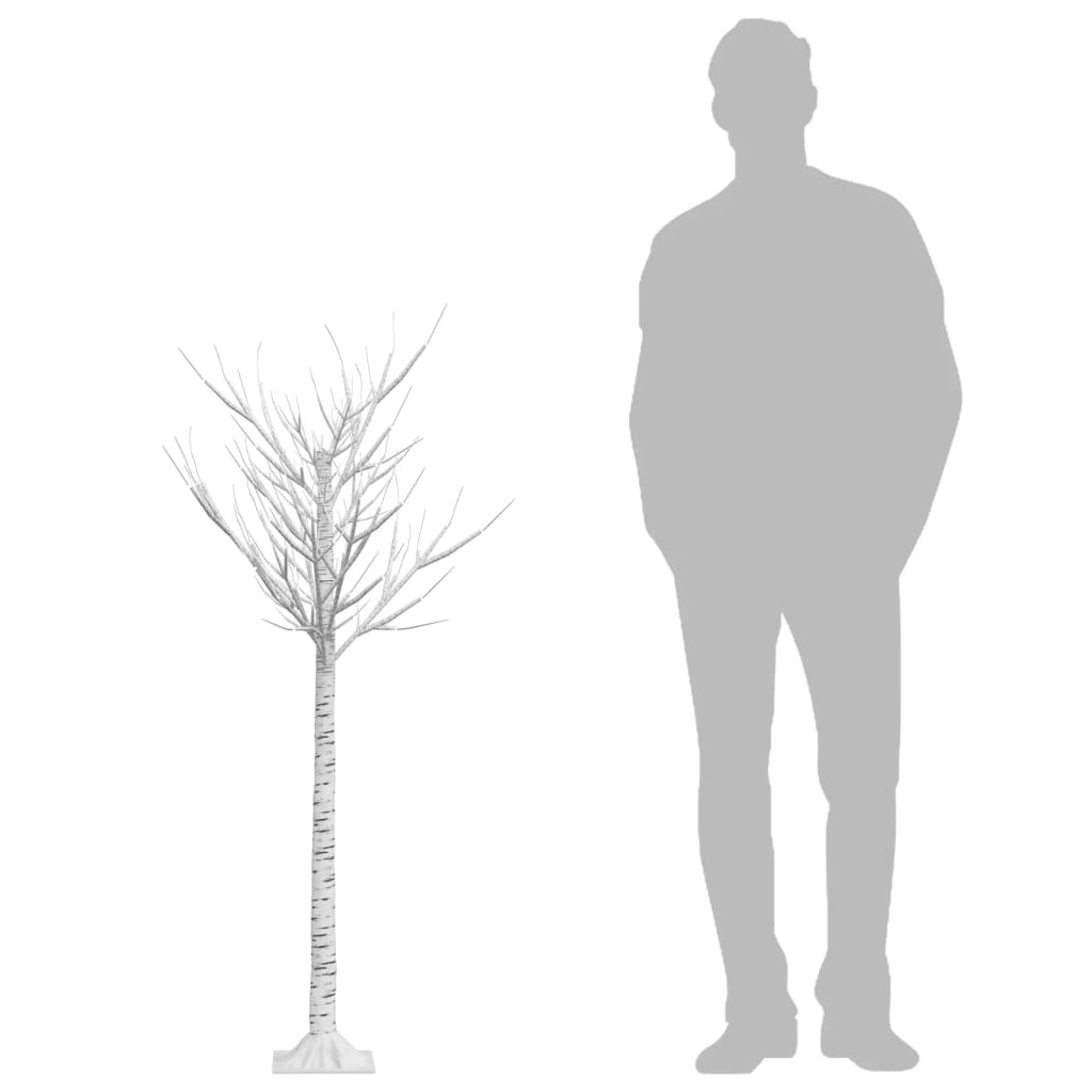 Albero Natale 156 LED 1,5m Salice Bianco Freddo Interno Esterno