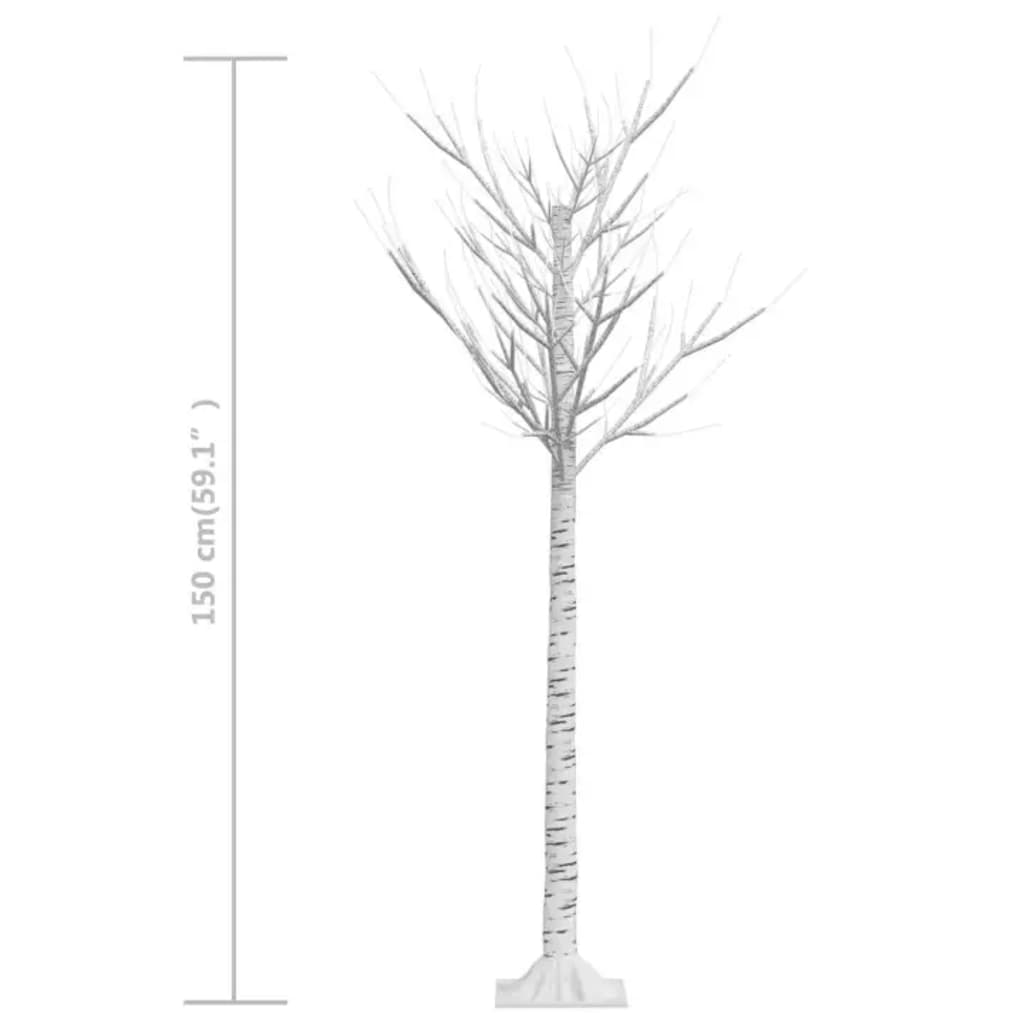 Albero Natale 156 LED 1,5m Salice Bianco Freddo Interno Esterno