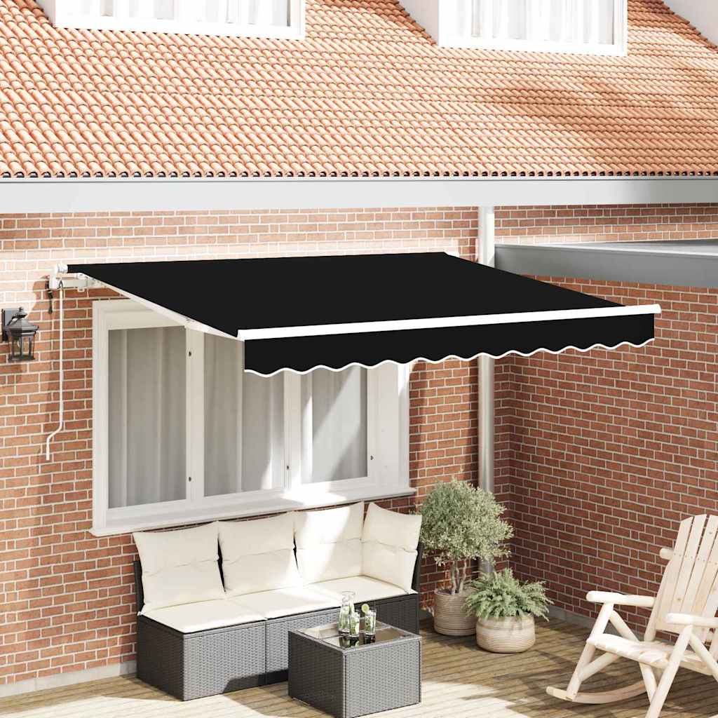 Tenda retrattile Nero 300 x 200 cm Tessuto