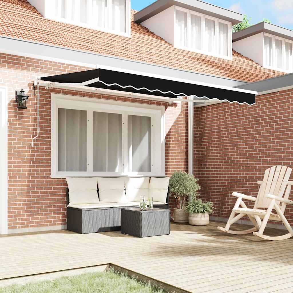 Tenda retrattile Nero 300 x 200 cm Tessuto