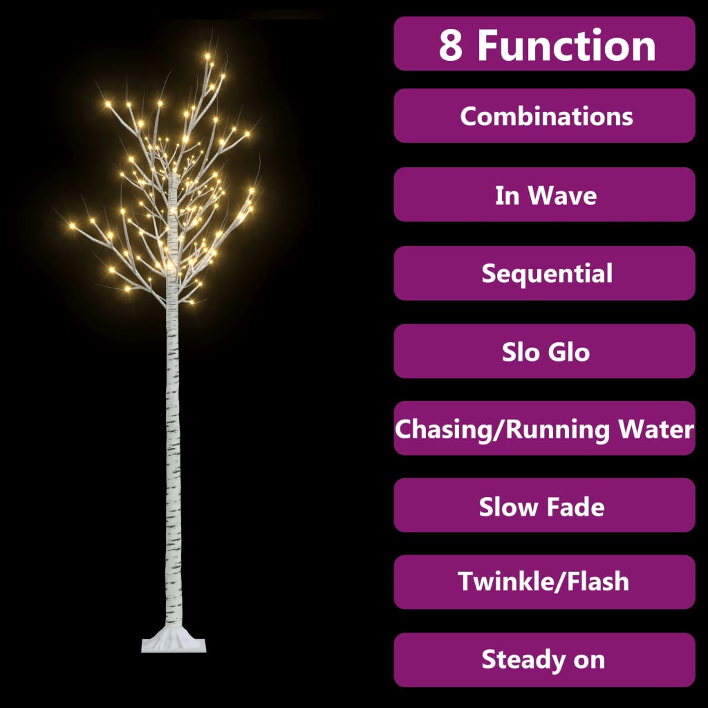 Albero Natale 200 LED 1,8 m Salice Bianco Caldo Interno Esterno