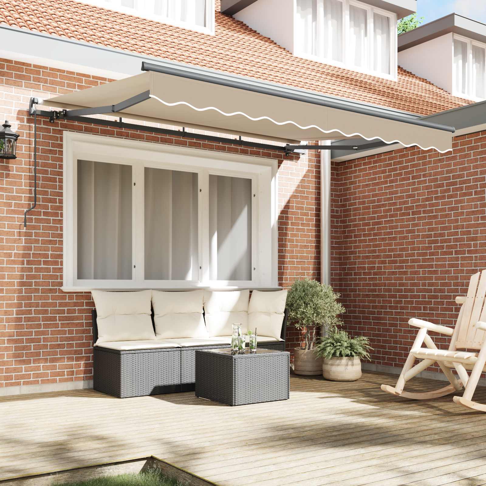 Tenda retrattile Beige 300 x 200 cm Tessuto