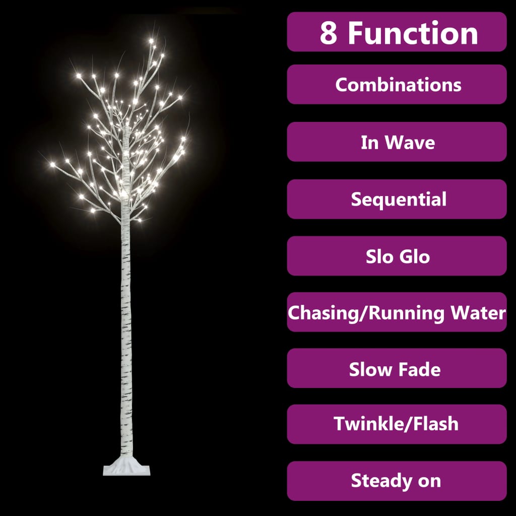 Albero Natale 200 LED 1,8m Salice Bianco Freddo Interno Esterno