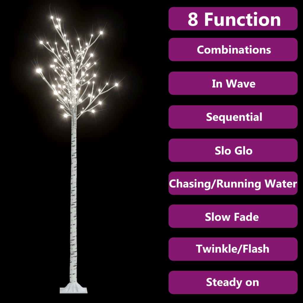 Albero Natale 220 LED 2,2m Salice Bianco Freddo Interno Esterno