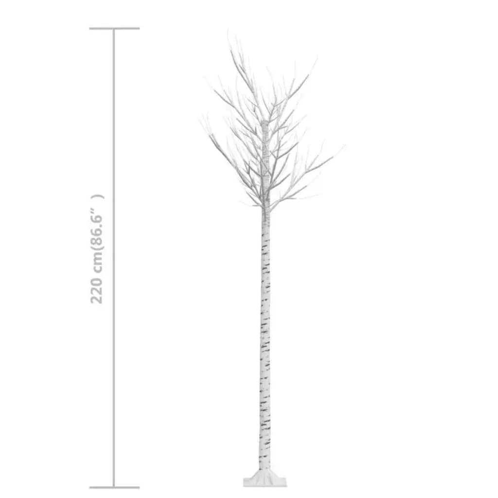 Albero Natale 220 LED 2,2m Salice Bianco Freddo Interno Esterno
