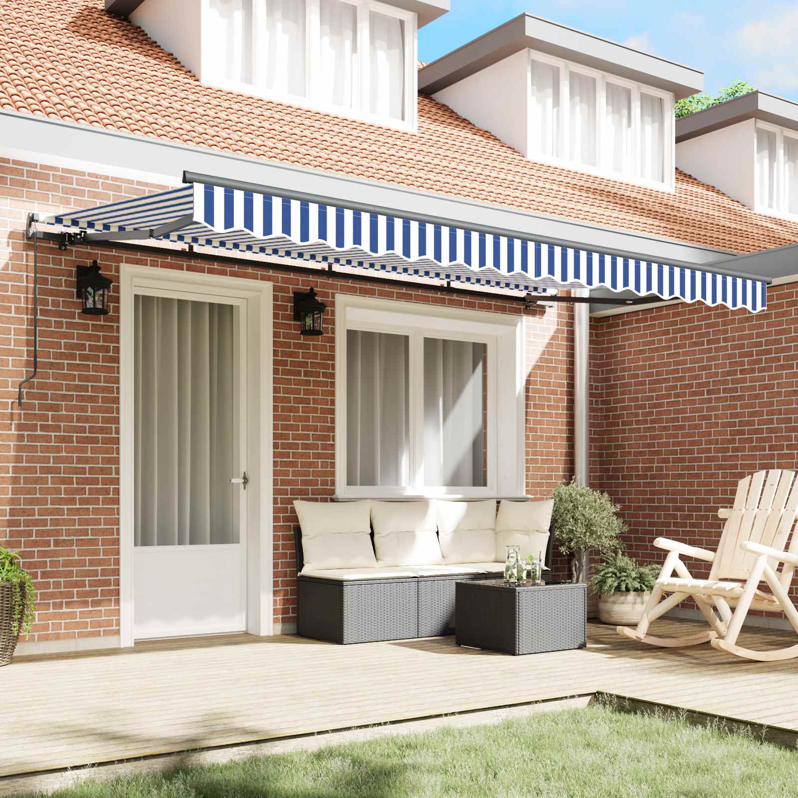 Tenda retrattile Blu 350 x 200 cm Tessuto