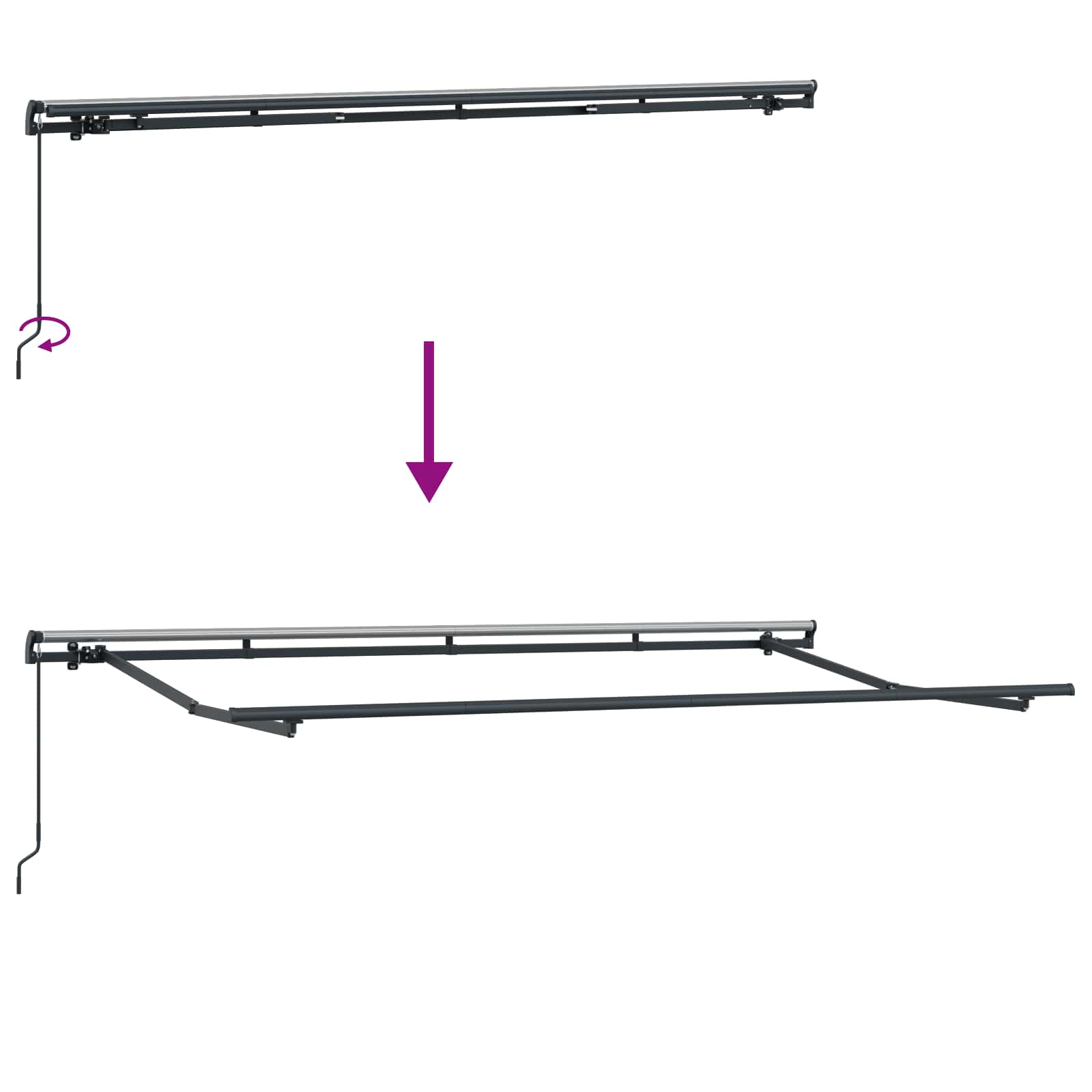 Tenda retrattile Blu 350 x 200 cm Tessuto