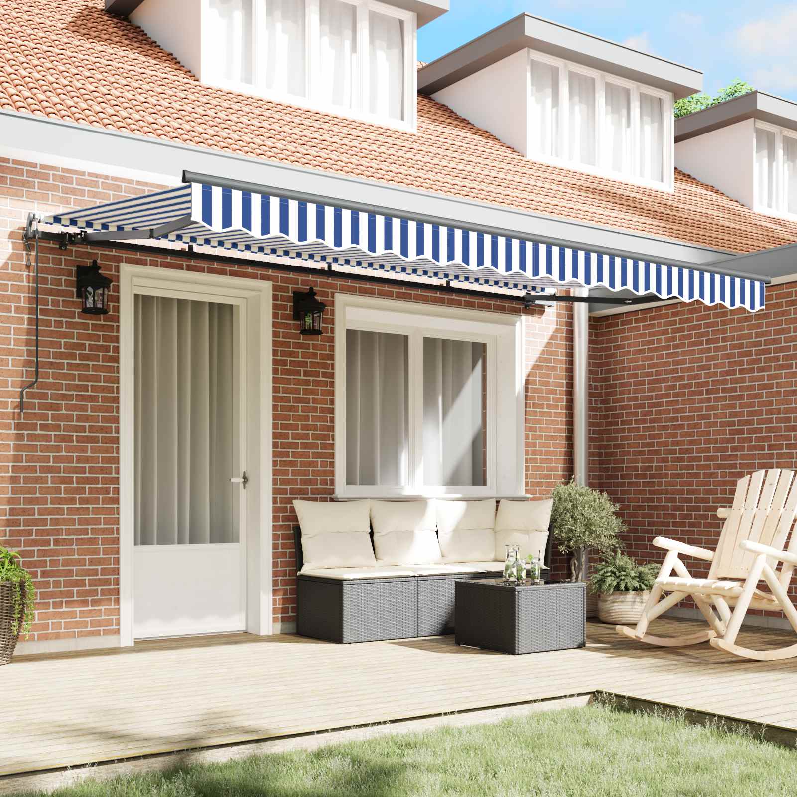 Tenda retrattile Blu 350 x 200 cm Tessuto