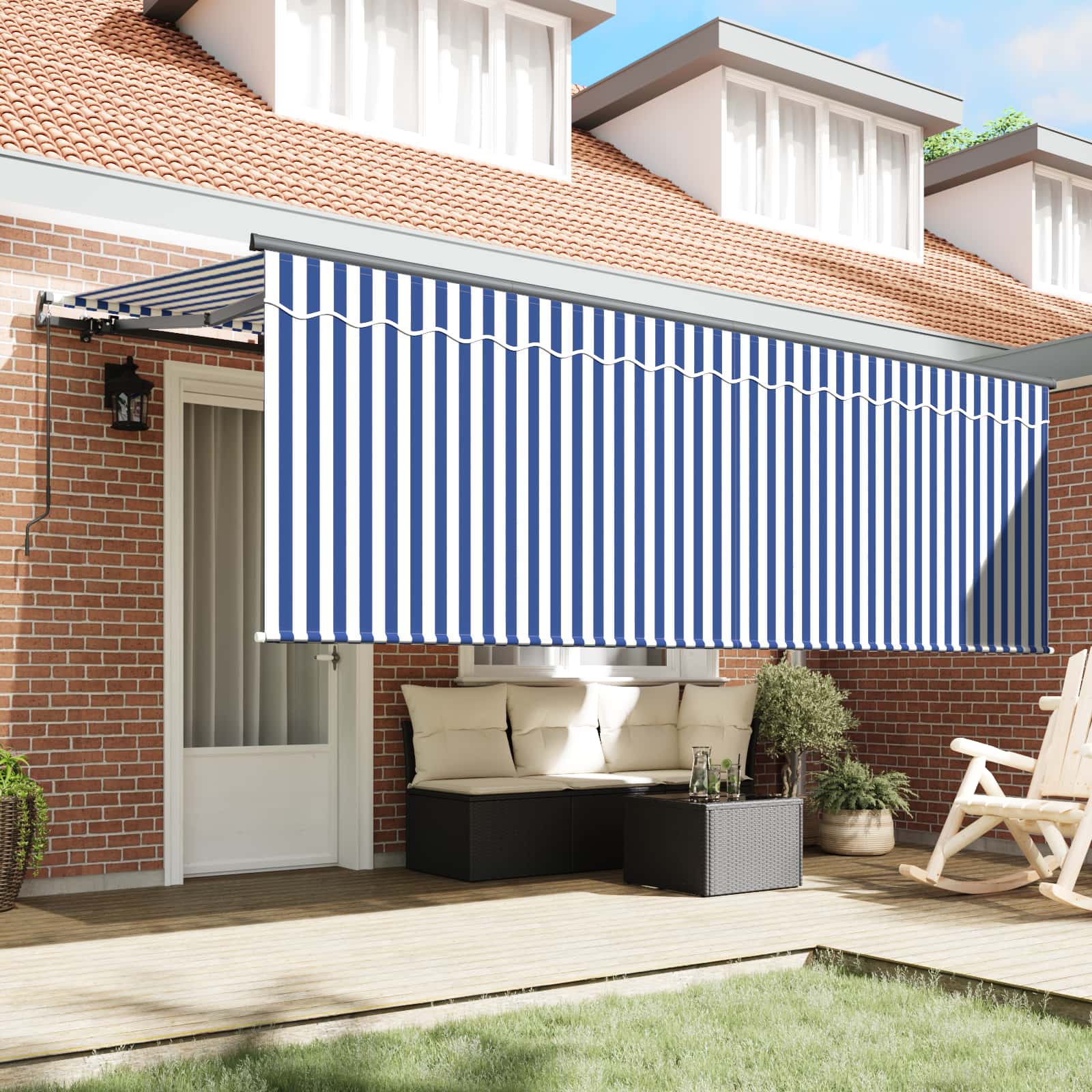 Tenda retrattile Blu 350 x 200 cm Tessuto