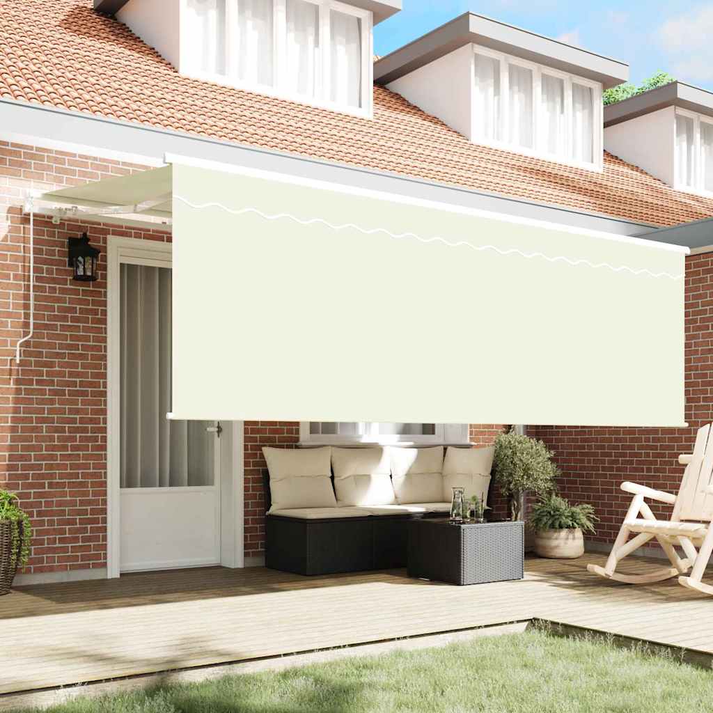 Tenda retrattile Crema 350 x 200 cm Poliestere e Alluminio
