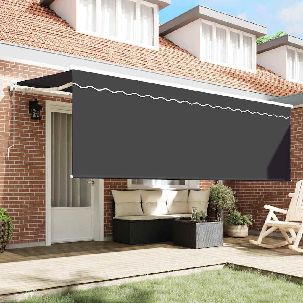 Tenda retrattile Antracite 350 x 200 cm Poliestere e Alluminio