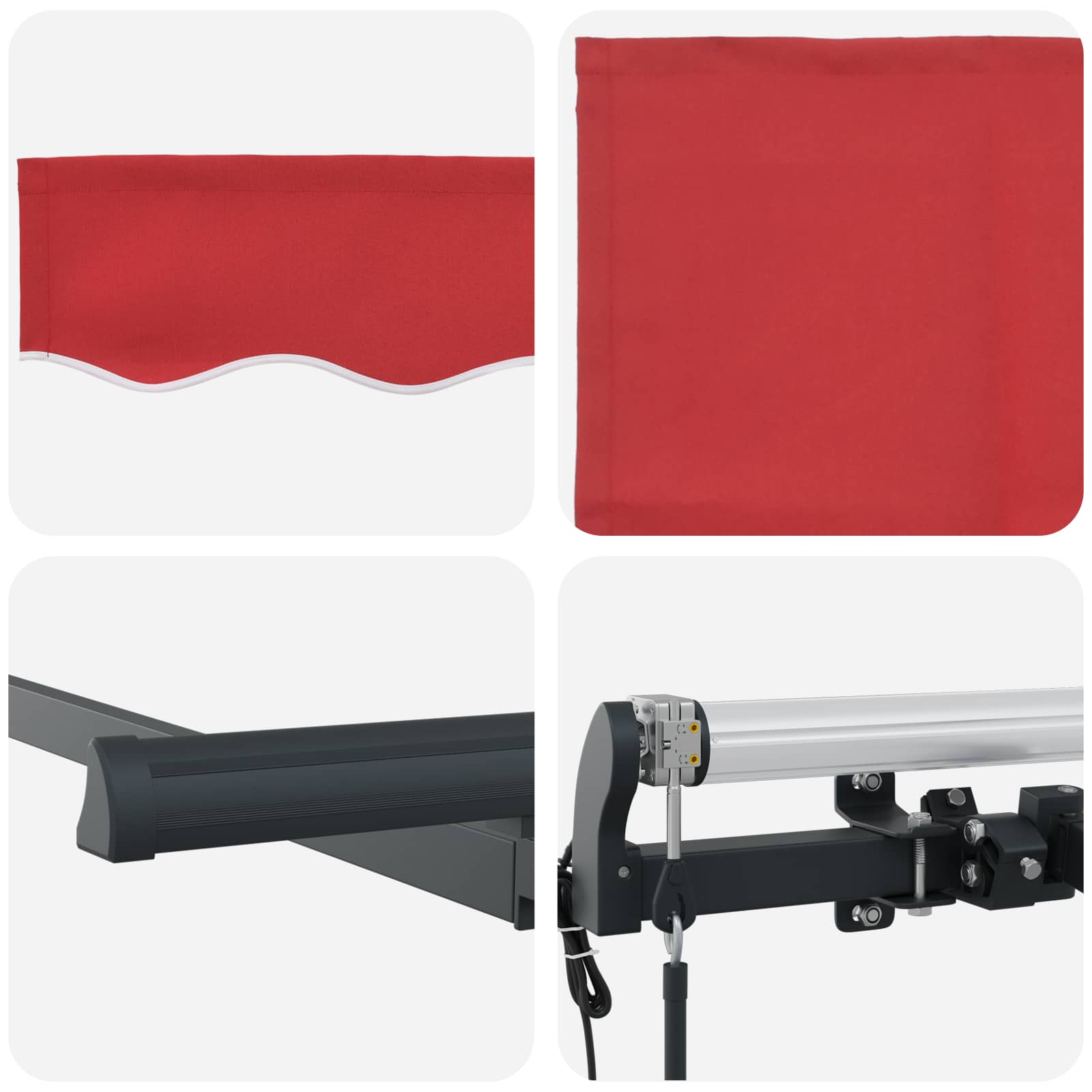 Tenda retrattile Rosso 350 x 200 cm Tessuto