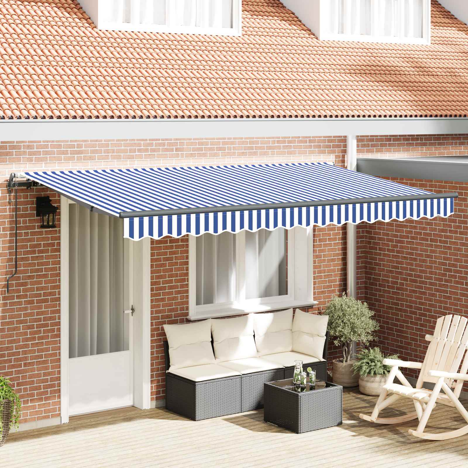 Tenda retrattile Blu 400 x 200 cm Tessuto
