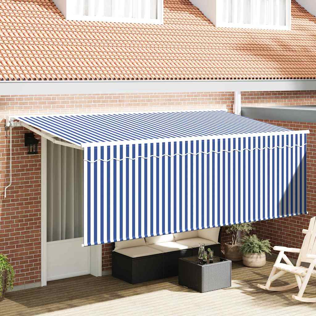 Tenda retrattile Blu e Bianco 400 x 200 cm