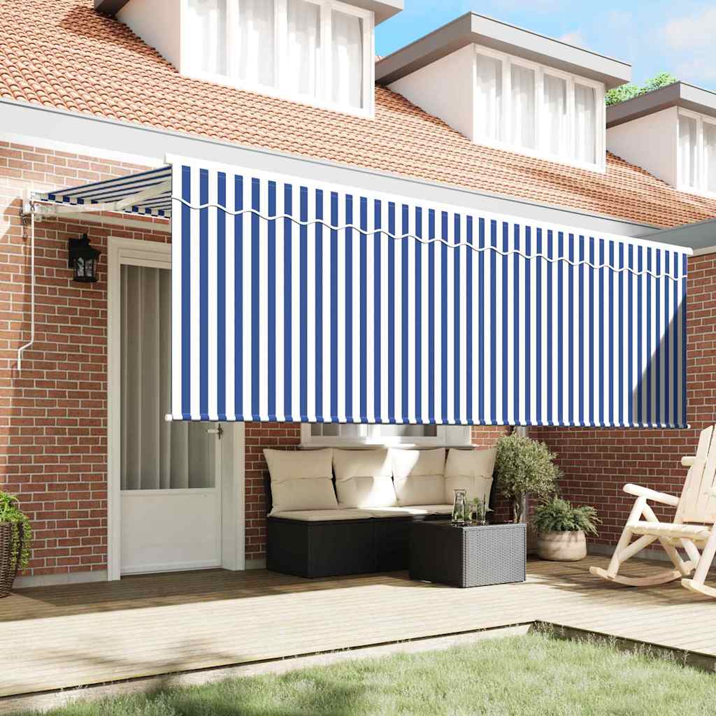 Tenda retrattile Blu e Bianco 400 x 200 cm
