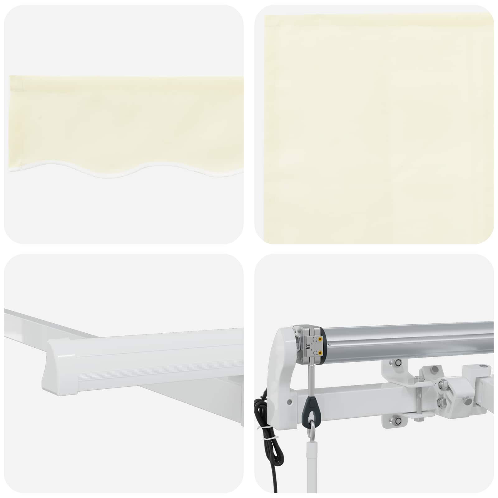 Tenda retrattile Crema 400 x 200 cm Poliestere e Alluminio