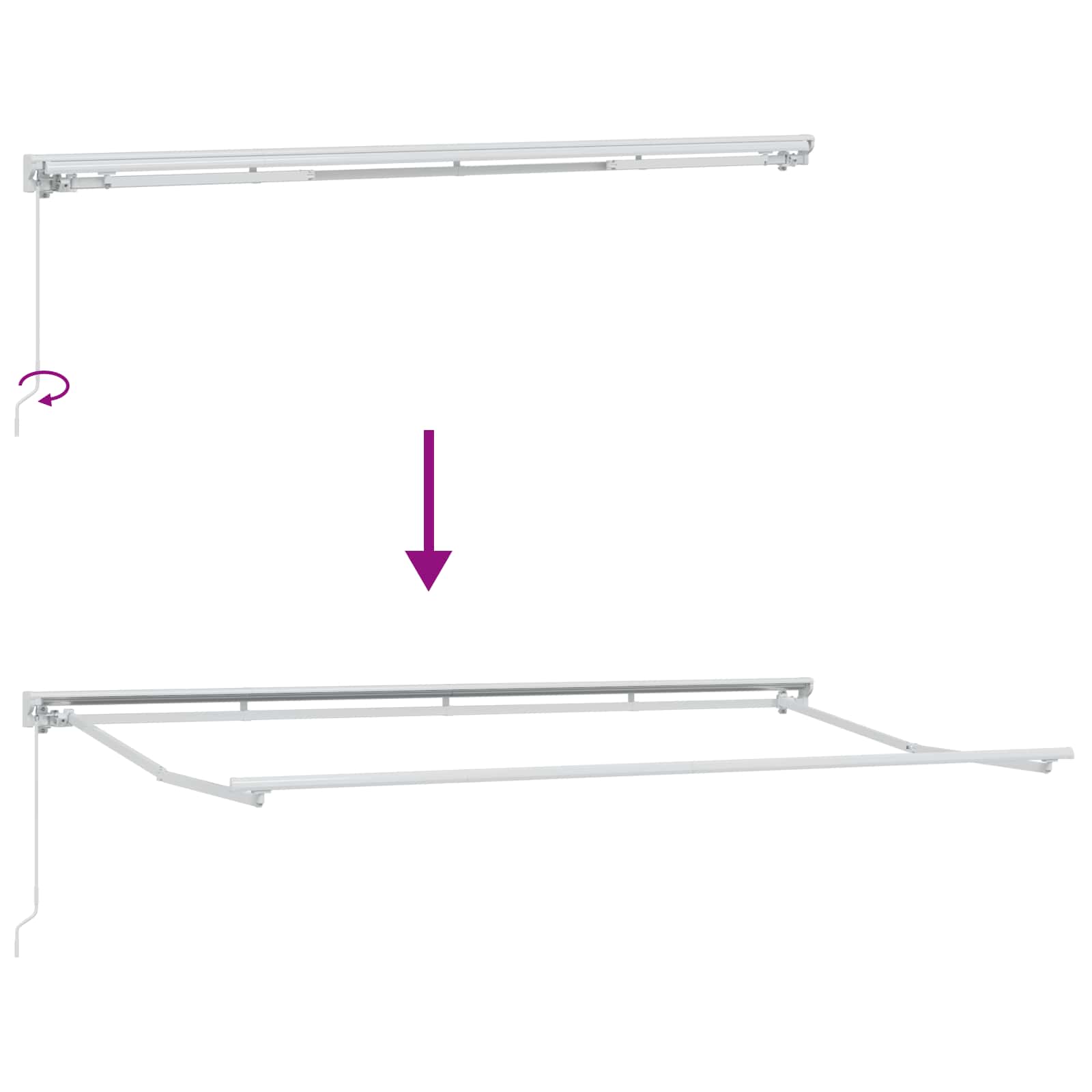 Tenda retrattile Antracite 400 x 200 cm Poliestere e Alluminio