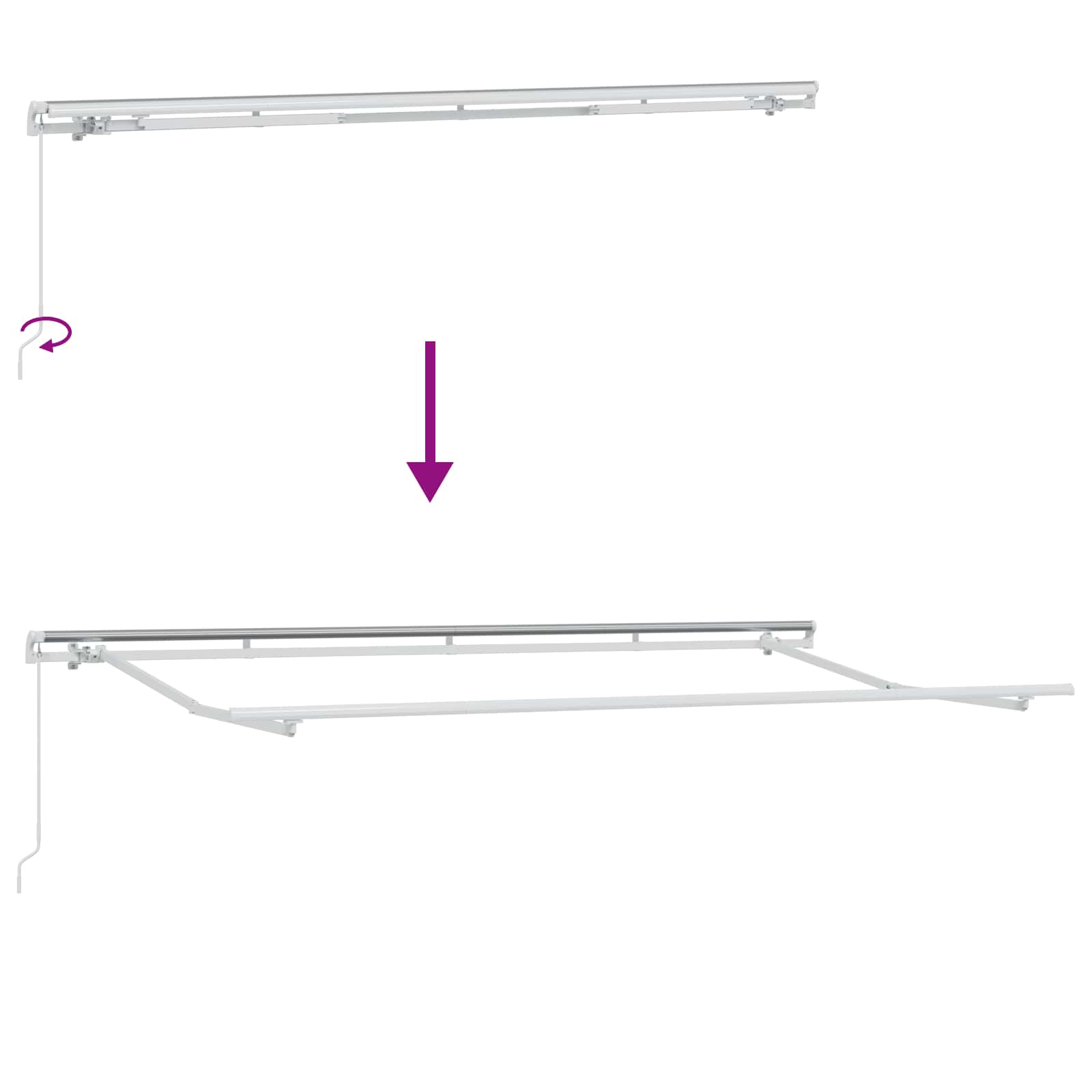 Tenda retrattile Antracite 400 x 200 cm Poliestere e Alluminio