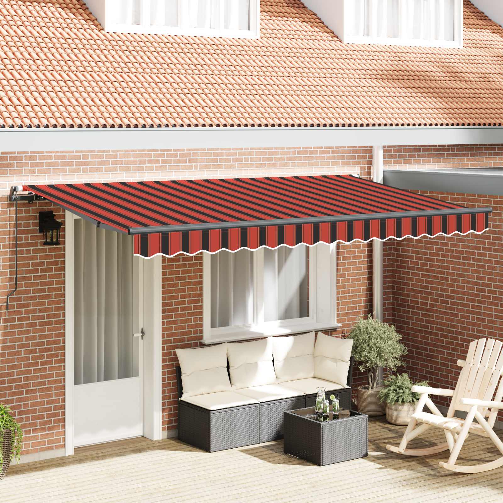 Tenda retrattile Arancione 400 x 200 cm Tessuto