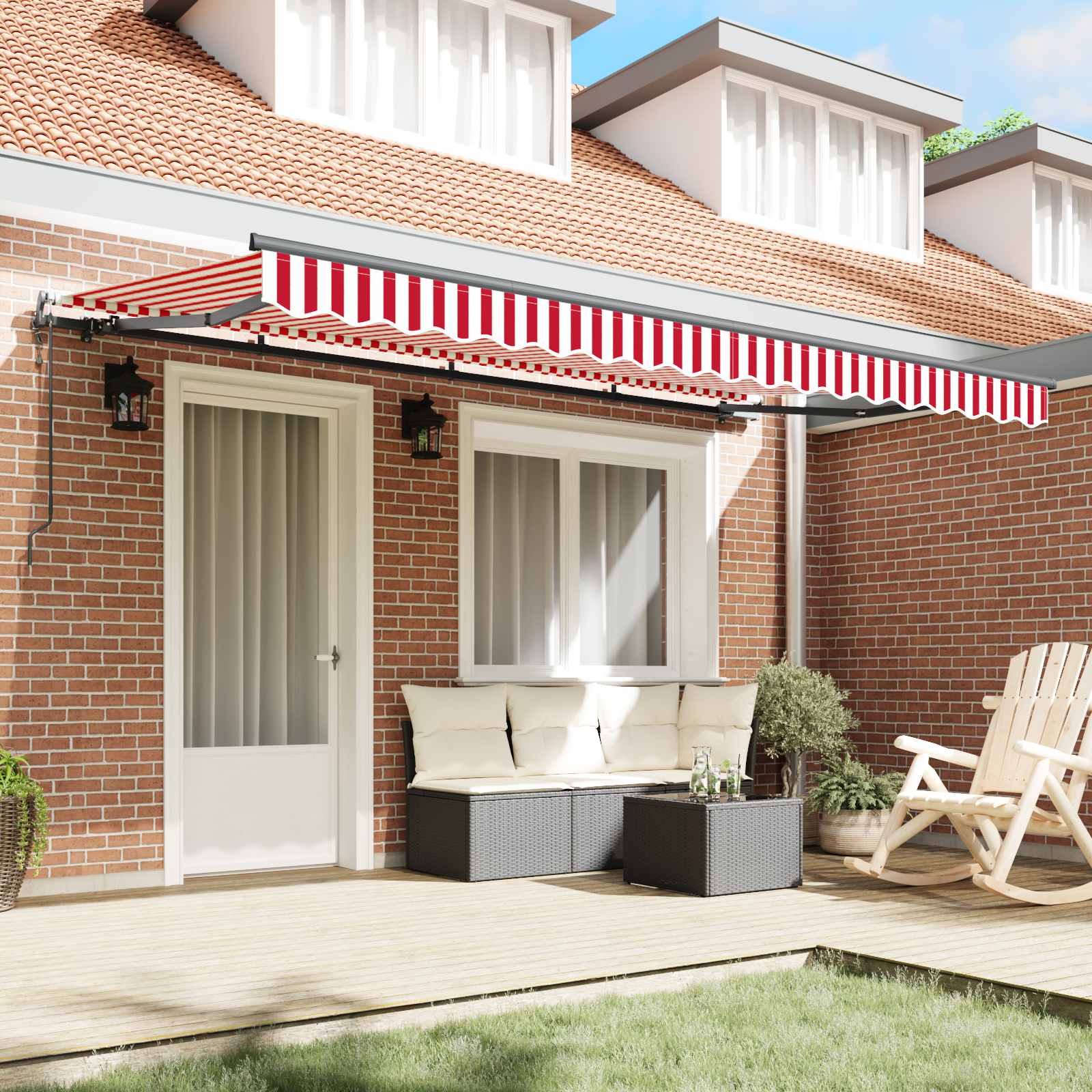 Tenda retrattile Rosso 400 x 200 cm Tessuto