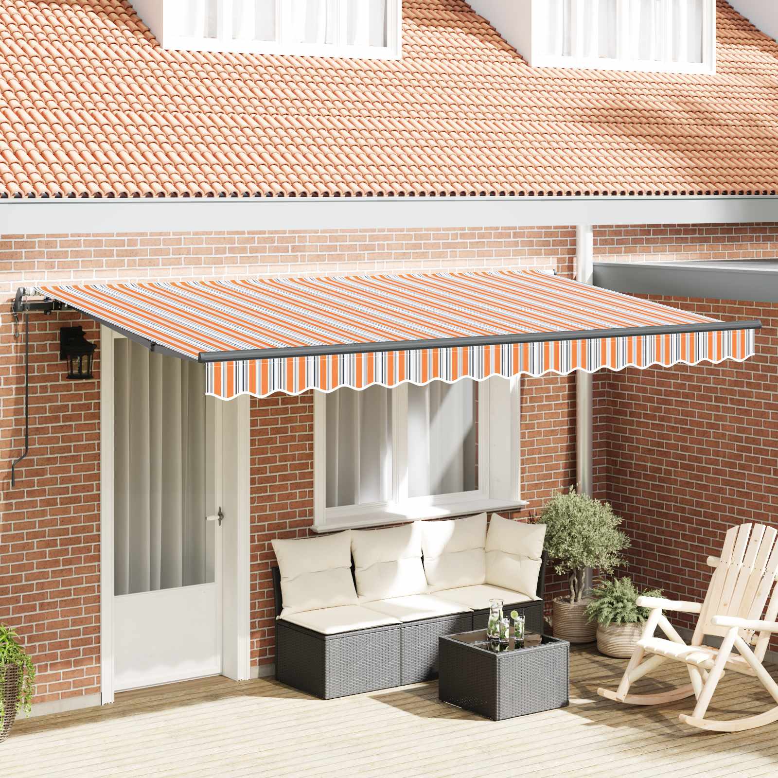 Tenda retrattile Multicolore 400 x 200 cm Tessuto