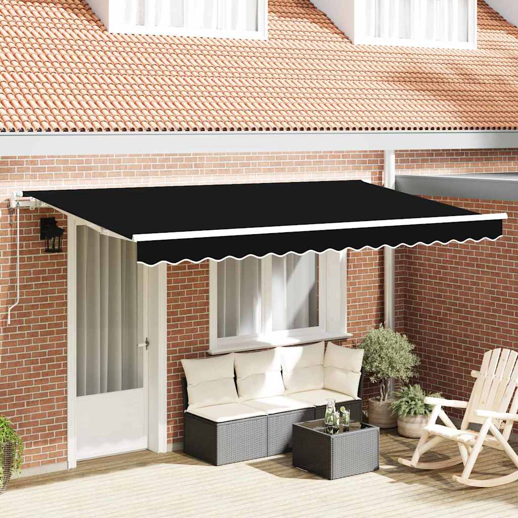 Tenda retrattile Nero 400 x 200 cm Tessuto