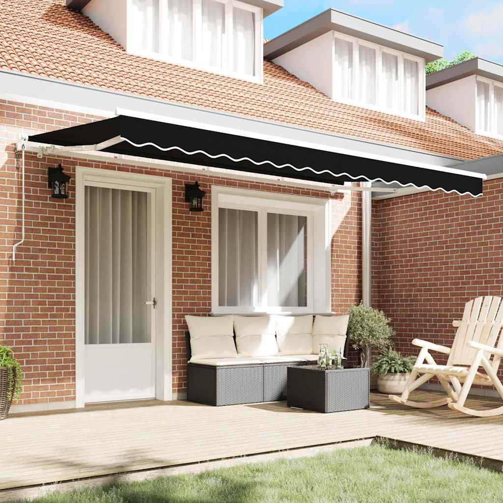 Tenda retrattile Nero 400 x 200 cm Tessuto