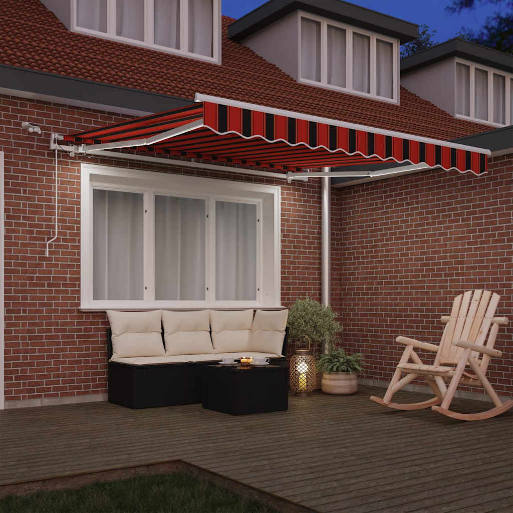 Tenda retrattile Arancione e Marrone 300 x 250 cm Poliestere