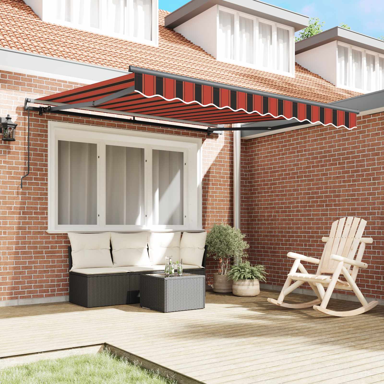 Tenda retrattile arancione e marrone 300 x 250 cm