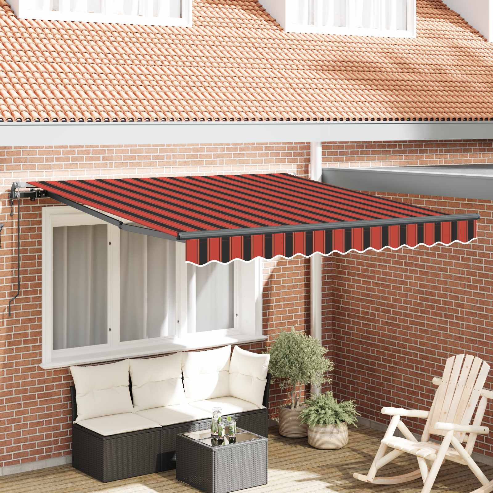 Tenda retrattile arancione e marrone 300 x 250 cm