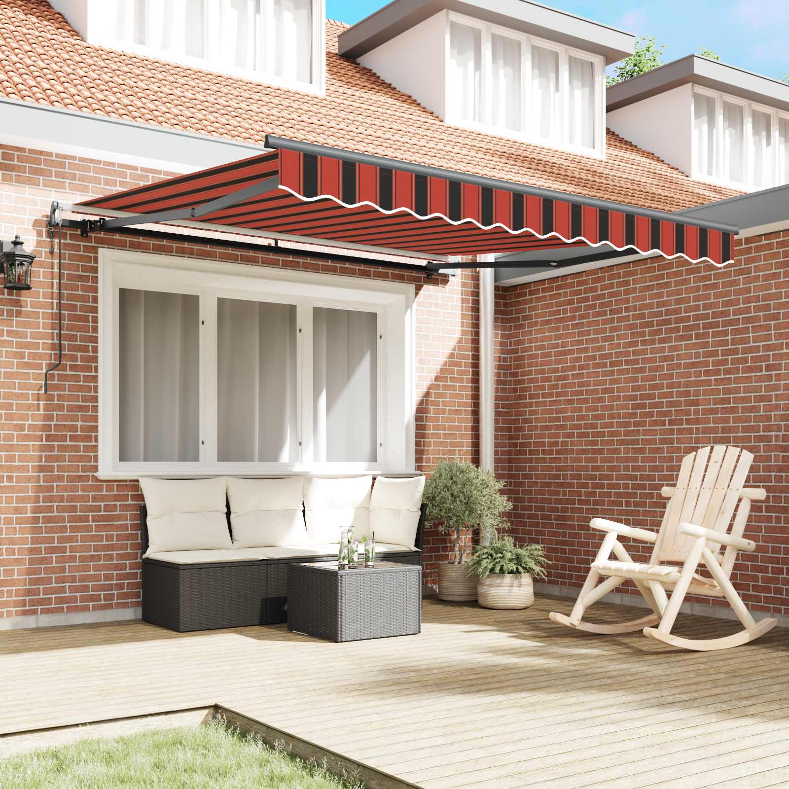 Tenda retrattile arancione e marrone 300 x 250 cm