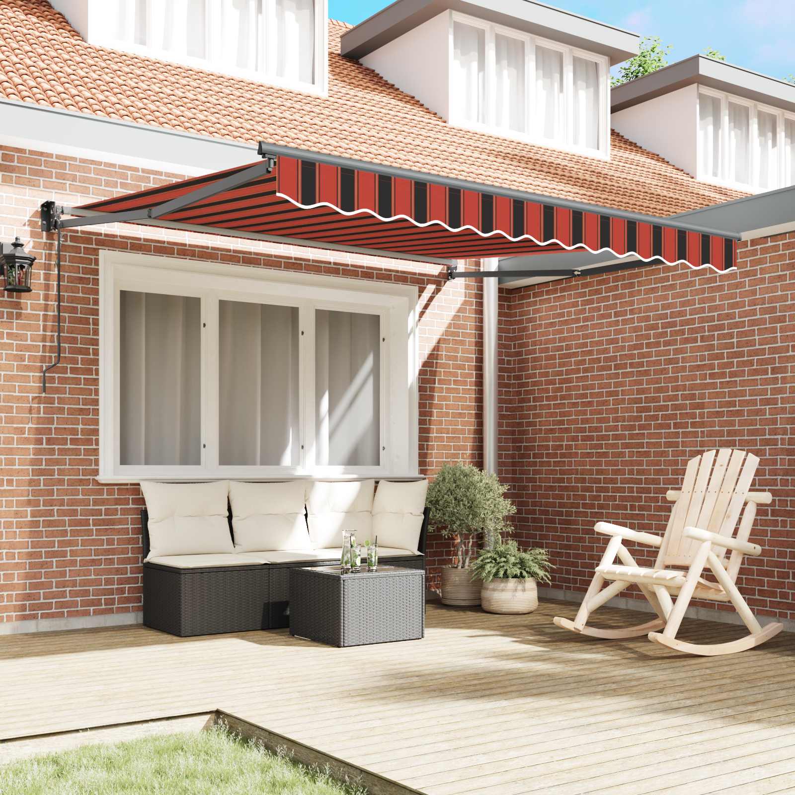 Tenda retrattile Arancione 300 x 250 cm Poliestere e Metallo