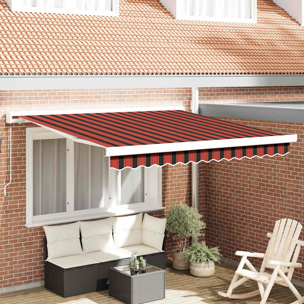 Tenda retrattile Rosso e Nero 300 x 250 cm Tela e Alluminio