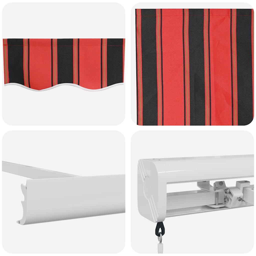 Tenda retrattile Rosso e Nero 300 x 250 cm Tela e Alluminio