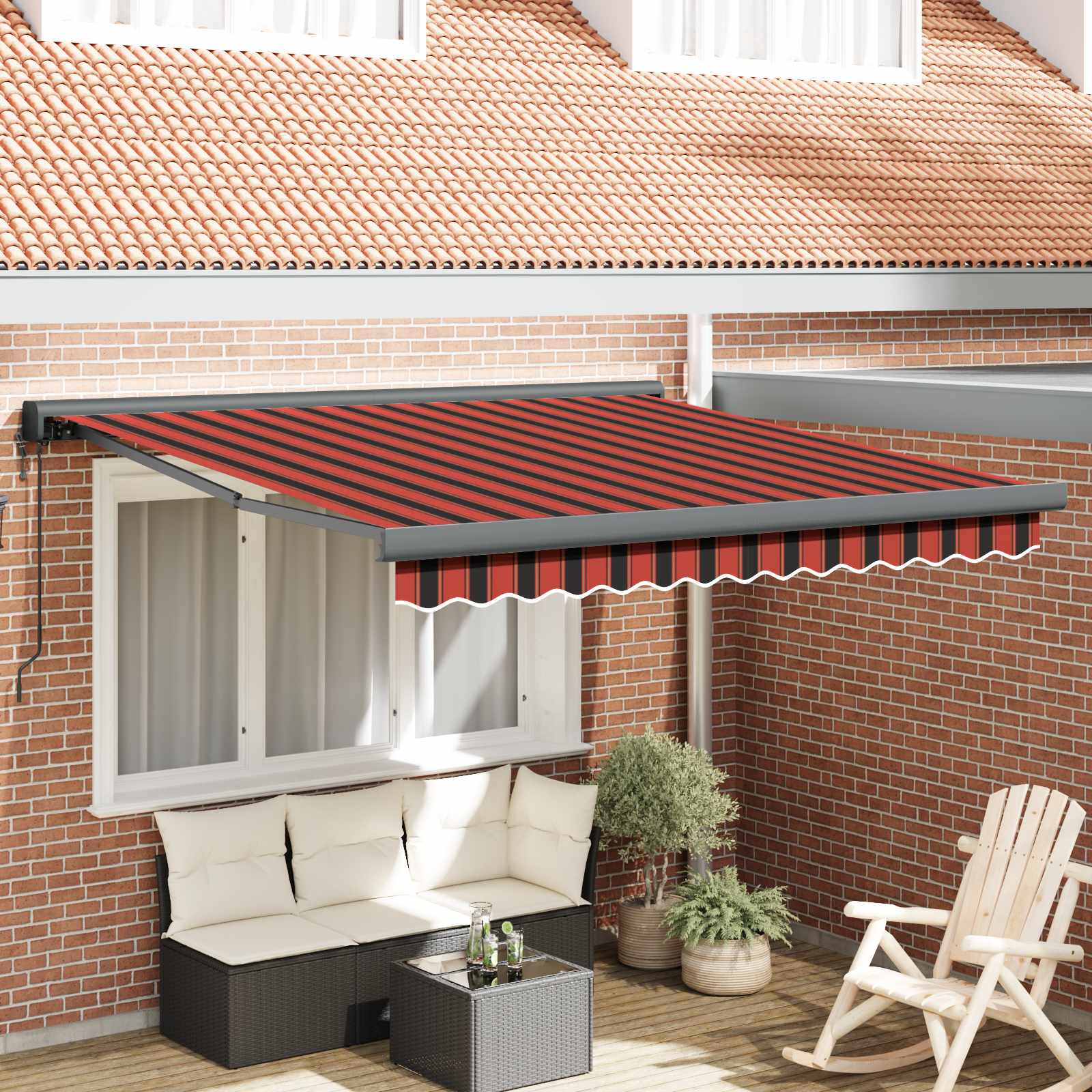 Tenda retrattile Arancione e Marrone 300 x 250 x 165 cm