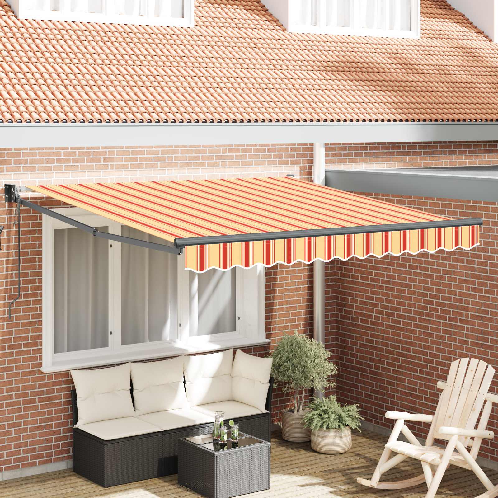 Tenda retrattile Giallo e Arancione 300 x 250 cm